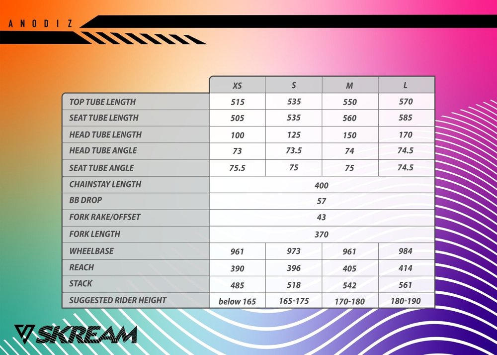 Skream Anodiz Track Frame Set