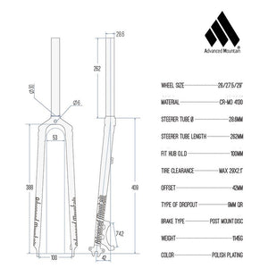 Advanced Mountain MTB Rigid Fork (TG2)
